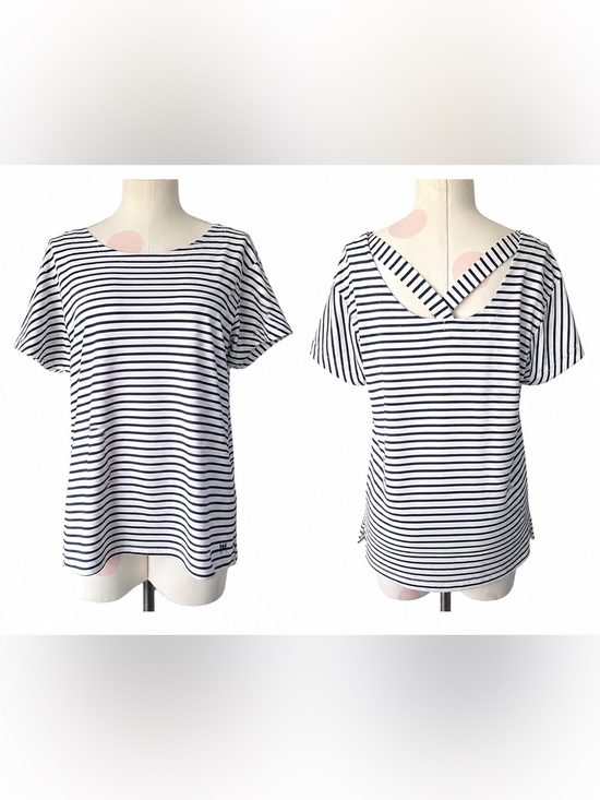 Helly Hansen Tops - Helly Hansen Striped Short Sleeve Top – White Navy – large